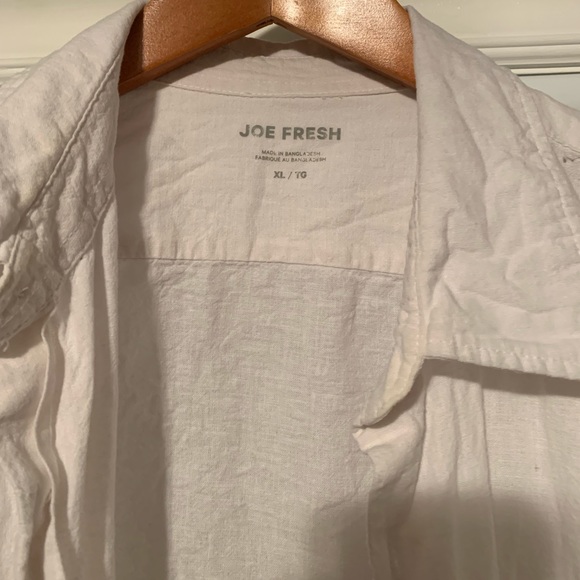 White XL Joe Fresh shot sleeve button up - Picture 2 of 4